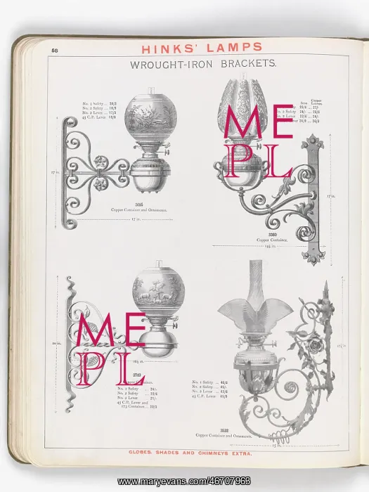 : Page from Hinks Lamps catalogue : Page from Hinks Lamps catalogue