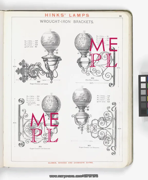 : Page from Hinks Lamps catalogue : Page from Hinks Lamps catalogue