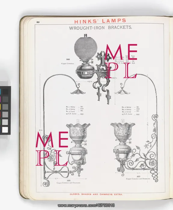 : Page from Hinks Lamps catalogue : Page from Hinks Lamps catalogue