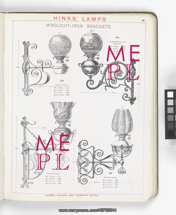 : Page from Hinks Lamps catalogue : Page from Hinks Lamps catalogue