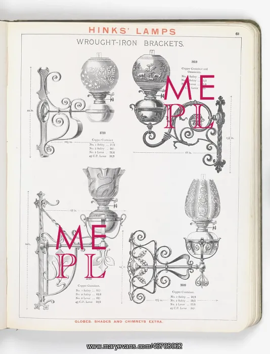 : Page from Hinks Lamps catalogue : Page from Hinks Lamps catalogue