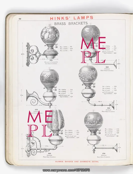 : Page from Hinks Lamps catalogue : Page from Hinks Lamps catalogue