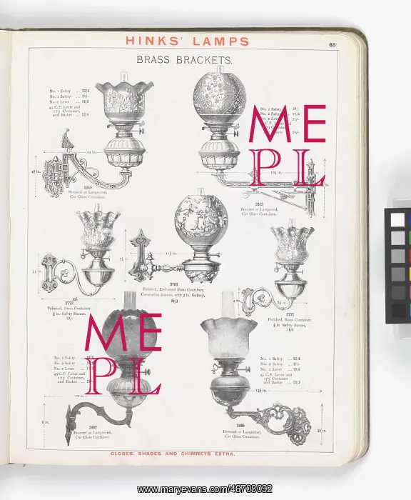 : Page from Hinks Lamps catalogue : Page from Hinks Lamps catalogue