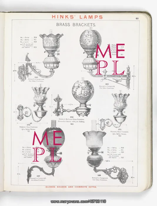 : Page from Hinks Lamps catalogue : Page from Hinks Lamps catalogue