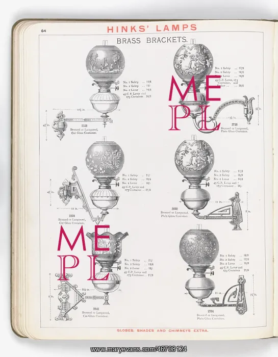 : Page from Hinks Lamps catalogue : Page from Hinks Lamps catalogue