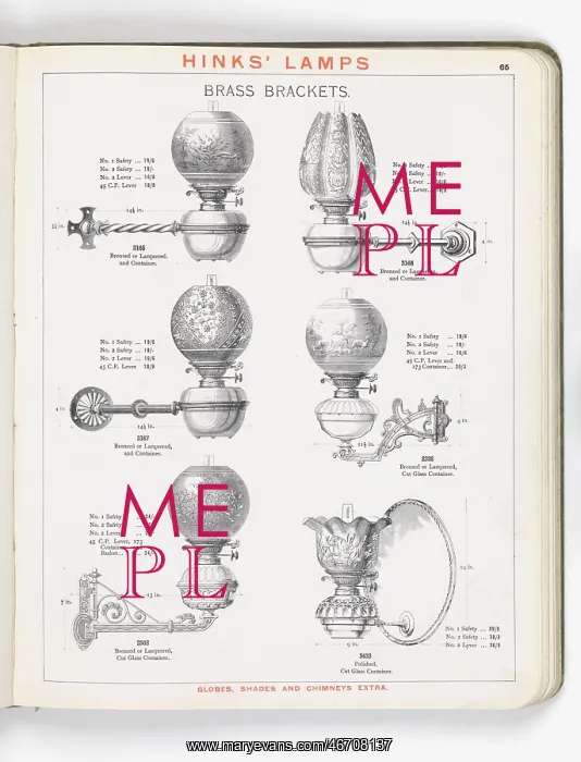 : Page from Hinks Lamps catalogue : Page from Hinks Lamps catalogue
