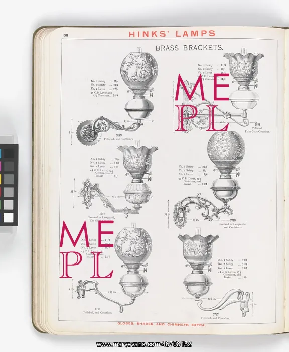 : Page from Hinks Lamps catalogue : Page from Hinks Lamps catalogue