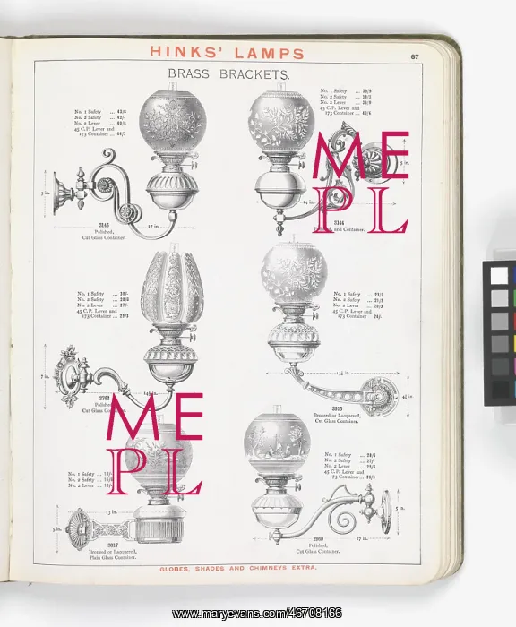 : Page from Hinks Lamps catalogue : Page from Hinks Lamps catalogue