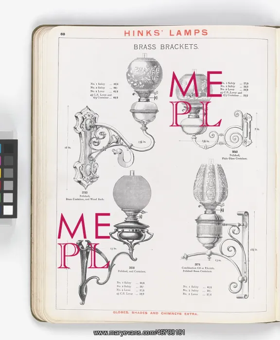 : Page from Hinks Lamps catalogue : Page from Hinks Lamps catalogue