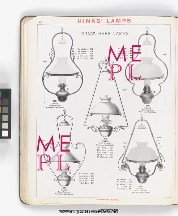 : Page from Hinks Lamps catalogue : Page from Hinks Lamps catalogue