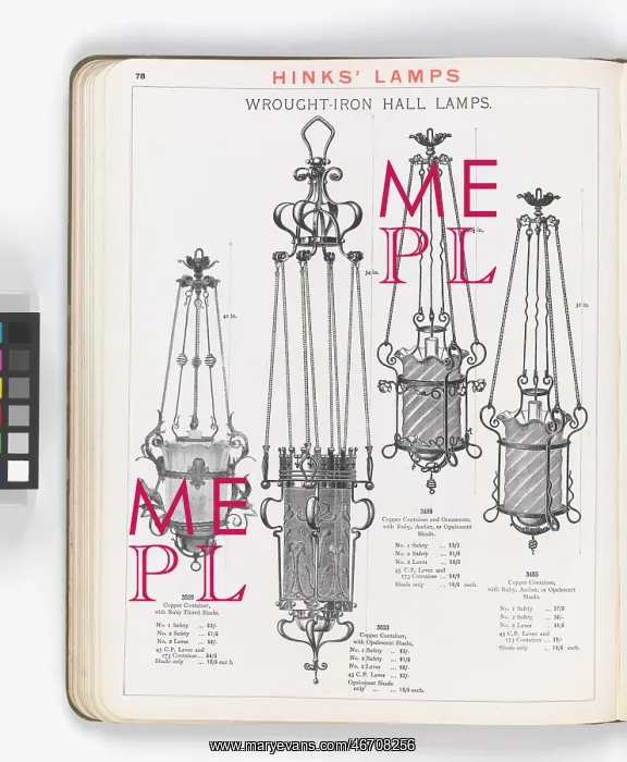 : Page from Hinks Lamps catalogue : Page from Hinks Lamps catalogue