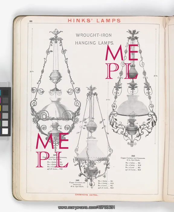 : Page from Hinks Lamps catalogue : Page from Hinks Lamps catalogue