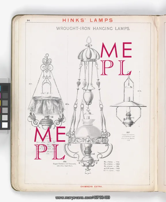 : Page from Hinks Lamps catalogue : Page from Hinks Lamps catalogue