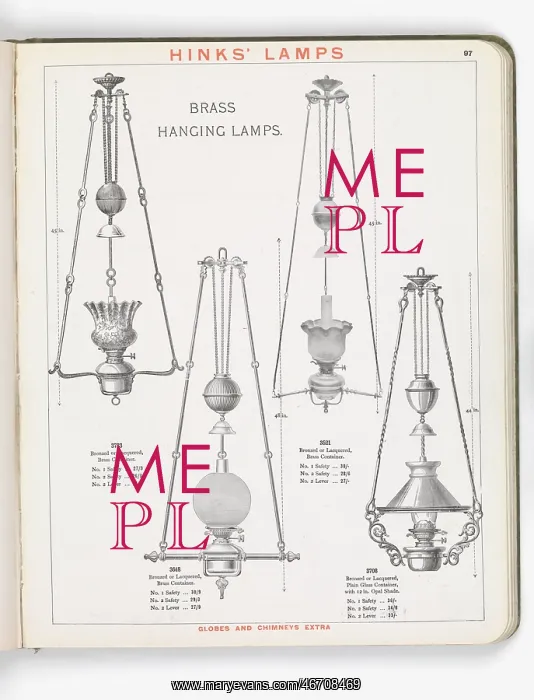 : Page from Hinks Lamps catalogue : Page from Hinks Lamps catalogue