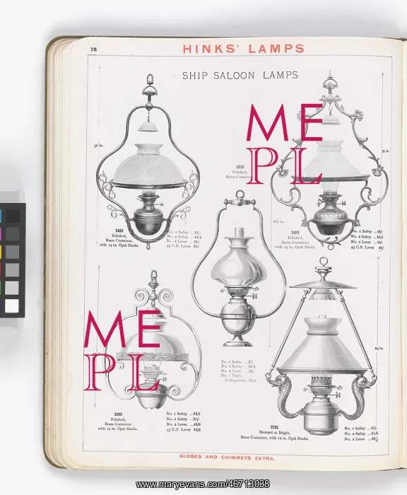 : Page from Hinks Lamps catalogue : Page from Hinks Lamps catalogue