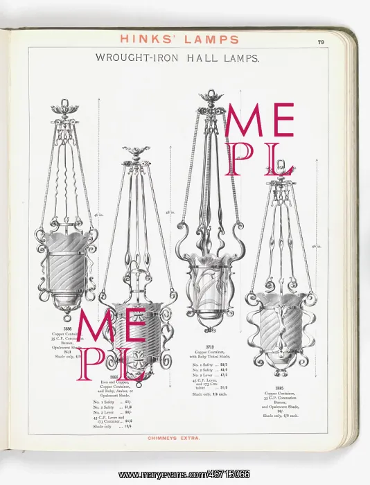 : Page from Hinks Lamps catalogue : Page from Hinks Lamps catalogue
