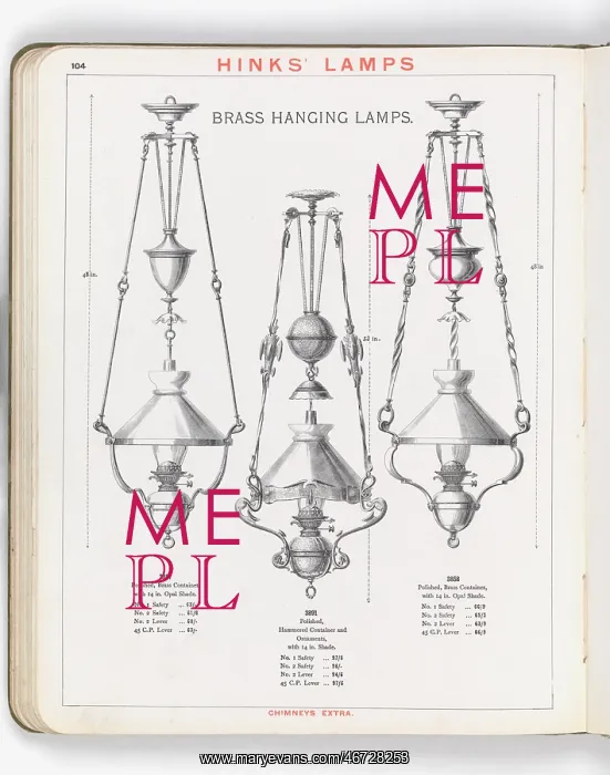 : Page from Hinks Lamps catalogue : Page from Hinks Lamps catalogue