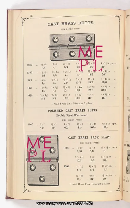 : Page from Illustrated Catalogue of Machine-Made and Cast Ca : Page from Illustrated Catalogue of Machine-Made and Cast Ca
