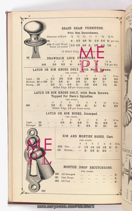 : Page from Illustrated Catalogue of Machine-Made and Cast Ca : Page from Illustrated Catalogue of Machine-Made and Cast Ca