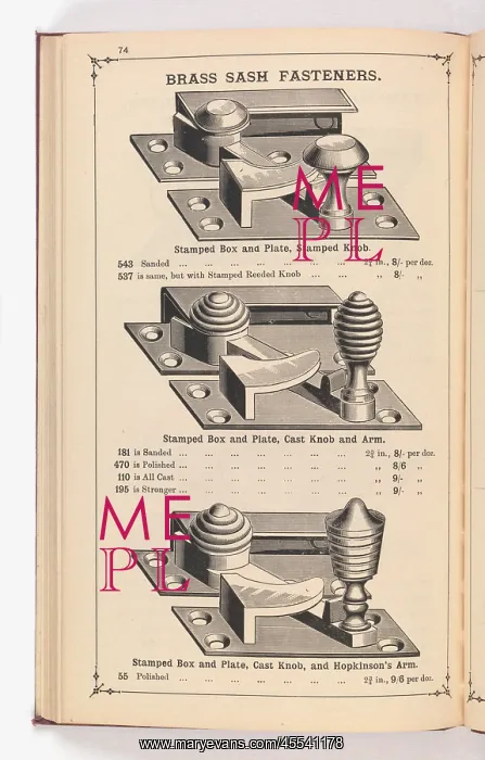 : Page from Illustrated Catalogue of Machine-Made and Cast Ca : Page from Illustrated Catalogue of Machine-Made and Cast Ca