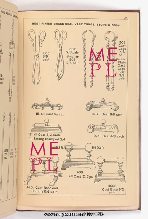 : Page from Illustrated Catalogue of Machine-Made and Cast Ca : Page from Illustrated Catalogue of Machine-Made and Cast Ca