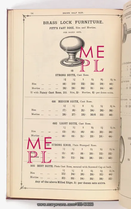 : Page from Illustrated Catalogue of Machine-Made and Cast Ca : Page from Illustrated Catalogue of Machine-Made and Cast Ca
