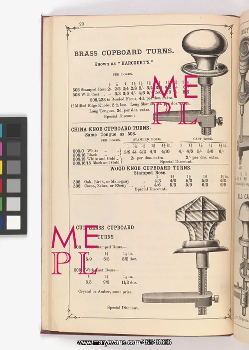 : Page from Illustrated Catalogue of Machine-Made and Cast Ca : Page from Illustrated Catalogue of Machine-Made and Cast Ca