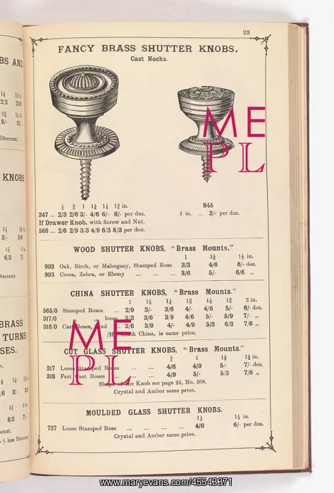 : Page from Illustrated Catalogue of Machine-Made and Cast Ca : Page from Illustrated Catalogue of Machine-Made and Cast Ca
