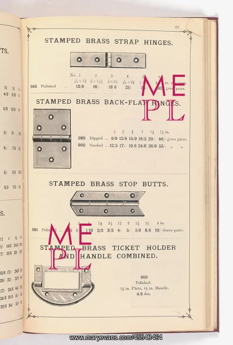 : Page from Illustrated Catalogue of Machine-Made and Cast Ca : Page from Illustrated Catalogue of Machine-Made and Cast Ca