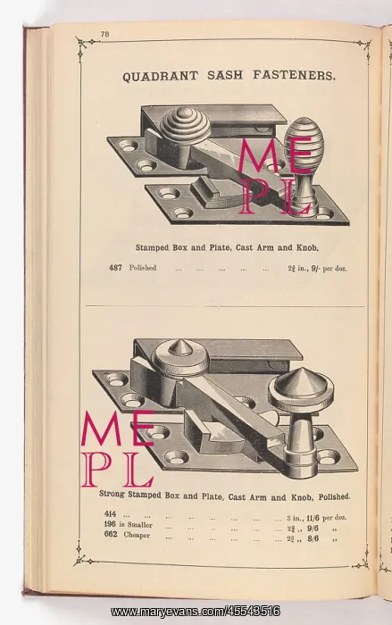 : Page from Illustrated Catalogue of Machine-Made and Cast Ca : Page from Illustrated Catalogue of Machine-Made and Cast Ca
