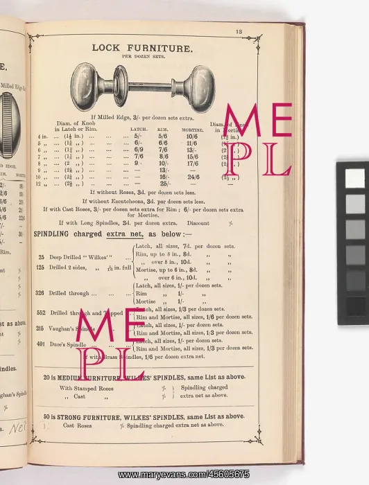 : Page from Illustrated Catalogue of Machine-Made and Cast Ca : Page from Illustrated Catalogue of Machine-Made and Cast Ca