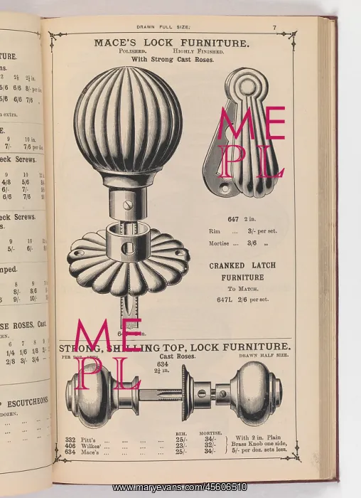 : Page from Illustrated Catalogue of Machine-Made and Cast Ca : Page from Illustrated Catalogue of Machine-Made and Cast Ca