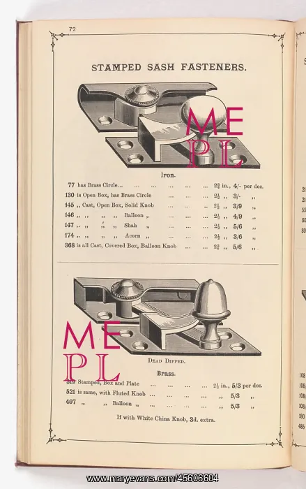 : Page from Illustrated Catalogue of Machine-Made and Cast Ca : Page from Illustrated Catalogue of Machine-Made and Cast Ca
