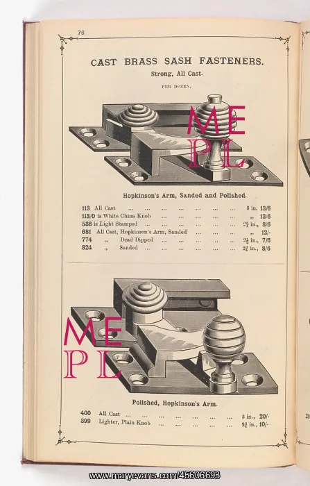 : Page from Illustrated Catalogue of Machine-Made and Cast Ca : Page from Illustrated Catalogue of Machine-Made and Cast Ca