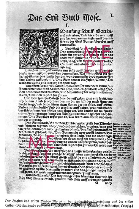 : Page from Luther's Bible edition, 1534 : Page from Luther's Bible edition, 1534