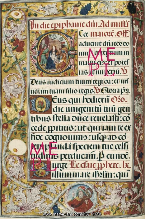 : Page with miniature depicting the Ephiphany