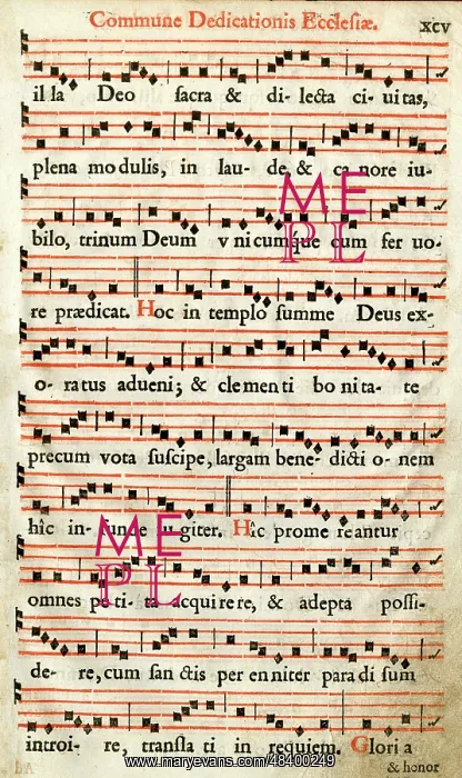 : Page of music, Commune Dedicationis Ecclesiae : Page of music, Commune Dedicationis Ecclesiae