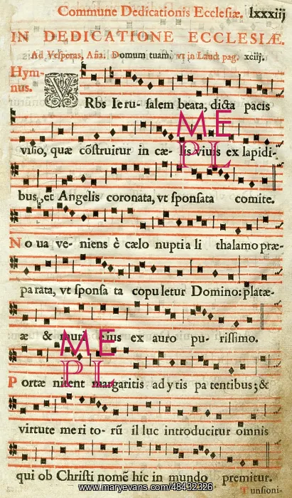 : Page of music, Commune Dedicationis Ecclesiae : Page of music, Commune Dedicationis Ecclesiae