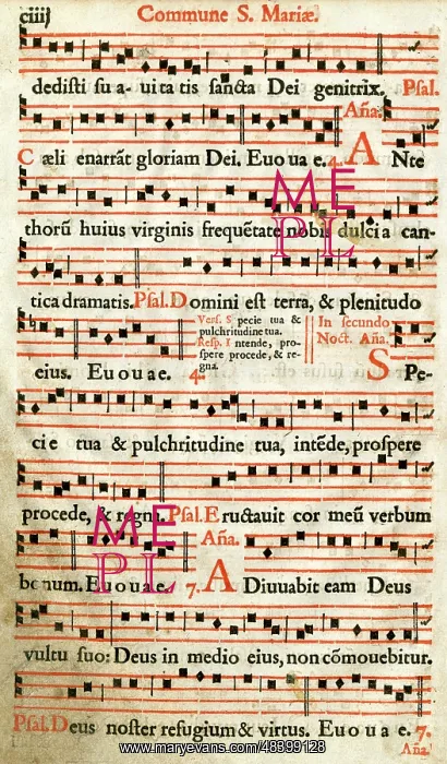 : Page of music, Commune Sanctae Mariae : Page of music, Commune Sanctae Mariae