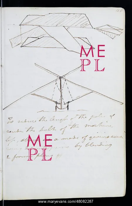 : Page from the original notebook of George Cayley : Page from the original notebook of George Cayley