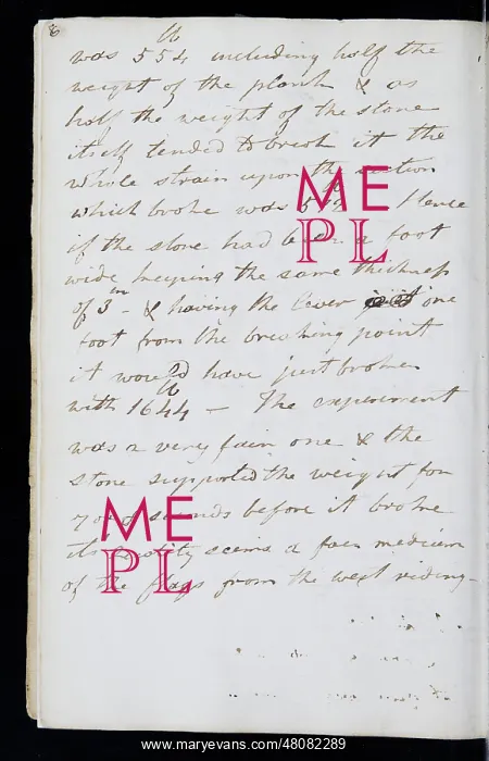 : Page from the original notebook of George Cayley : Page from the original notebook of George Cayley