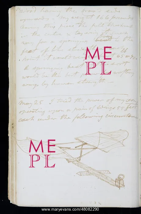 : Page from the original notebook of George Cayley : Page from the original notebook of George Cayley