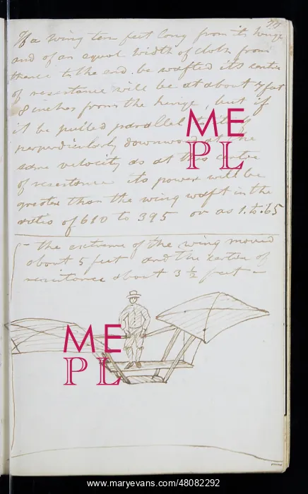 : Page from the original notebook of George Cayley : Page from the original notebook of George Cayley