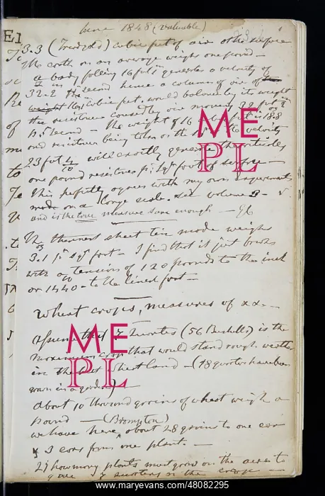 : Page from the original notebook of George Cayley : Page from the original notebook of George Cayley