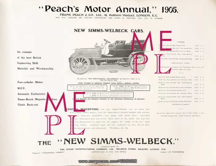 : Page from Peach's Motor Annual : Page from Peach's Motor Annual