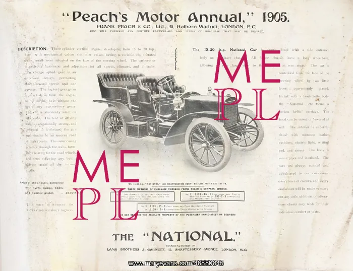 : Page from Peach's Motor Annual : Page from Peach's Motor Annual