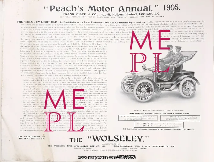 : Page from Peach's Motor Annual : Page from Peach's Motor Annual