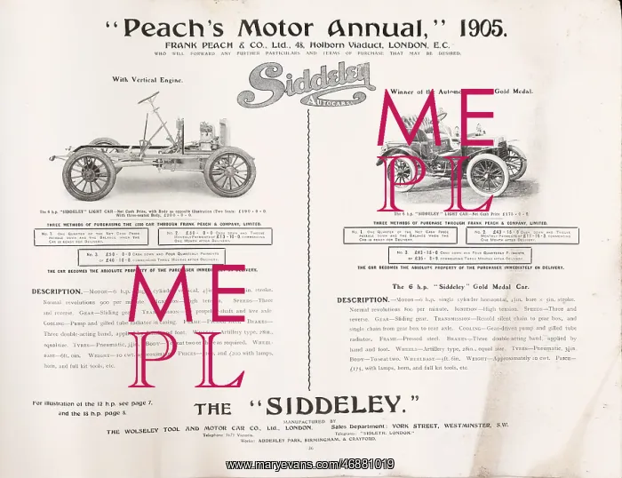 : Page from Peach's Motor Annual : Page from Peach's Motor Annual