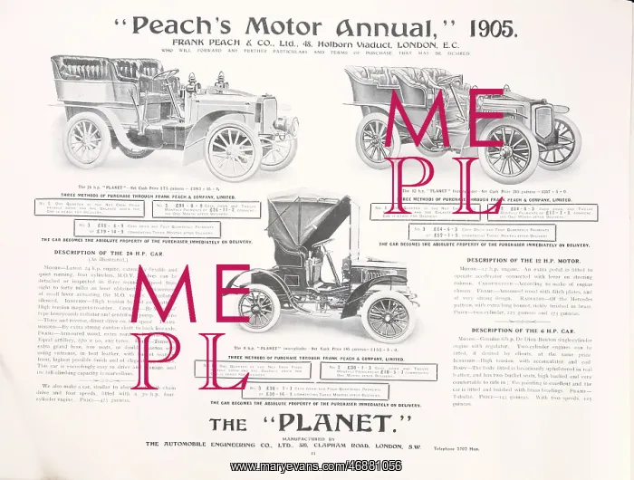 : Page from Peach's Motor Annual : Page from Peach's Motor Annual