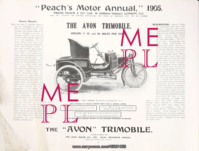 : Page from Peach's Motor Annual : Page from Peach's Motor Annual